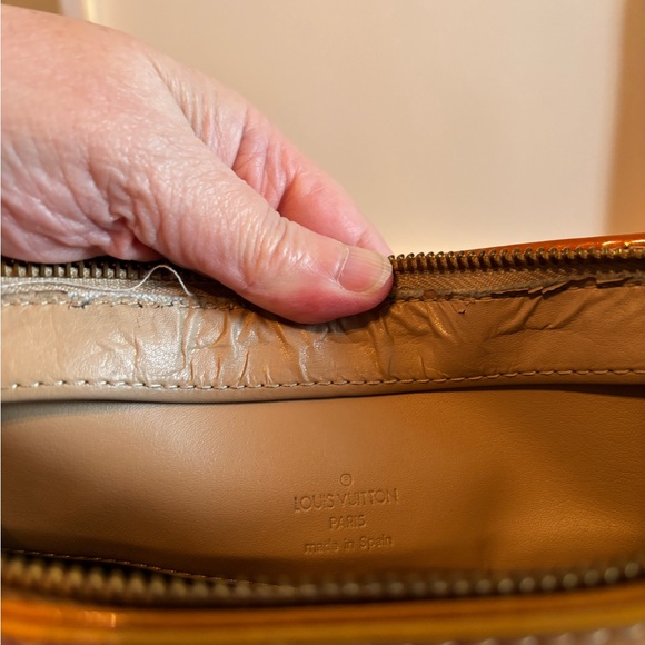 Authentic Louis Vuitton Monogram Vernis Houston Tote Bag - Yellow/Mango - Picture 10 of 13